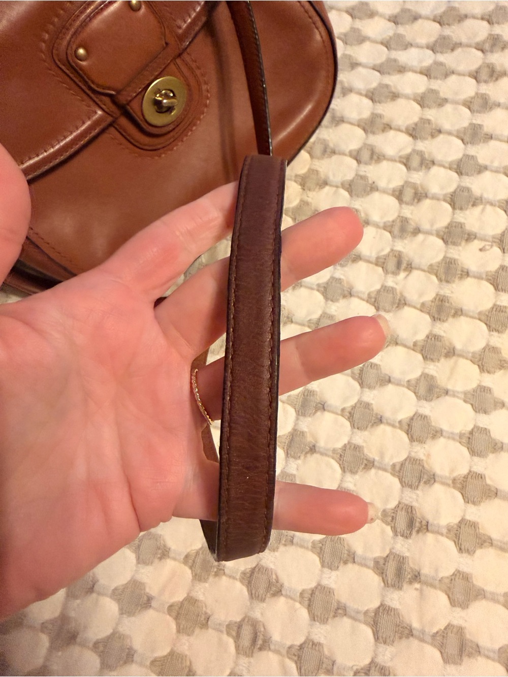 Coach Vintage Leather Satchel in Cognac Brown with Brass Hardware - Picture 5 of 7